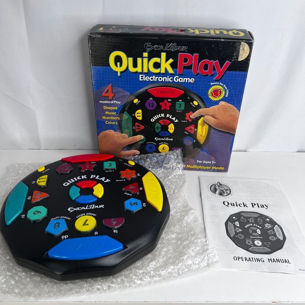 Excalibur Quick Play Electronic Game NEW Shapes Music Colors Numbers Memory